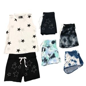 Chic2Chic Shorts Set Girls M 10 Kids Multicolor Star Tie Dye 6pc Bundle‎ Comfort